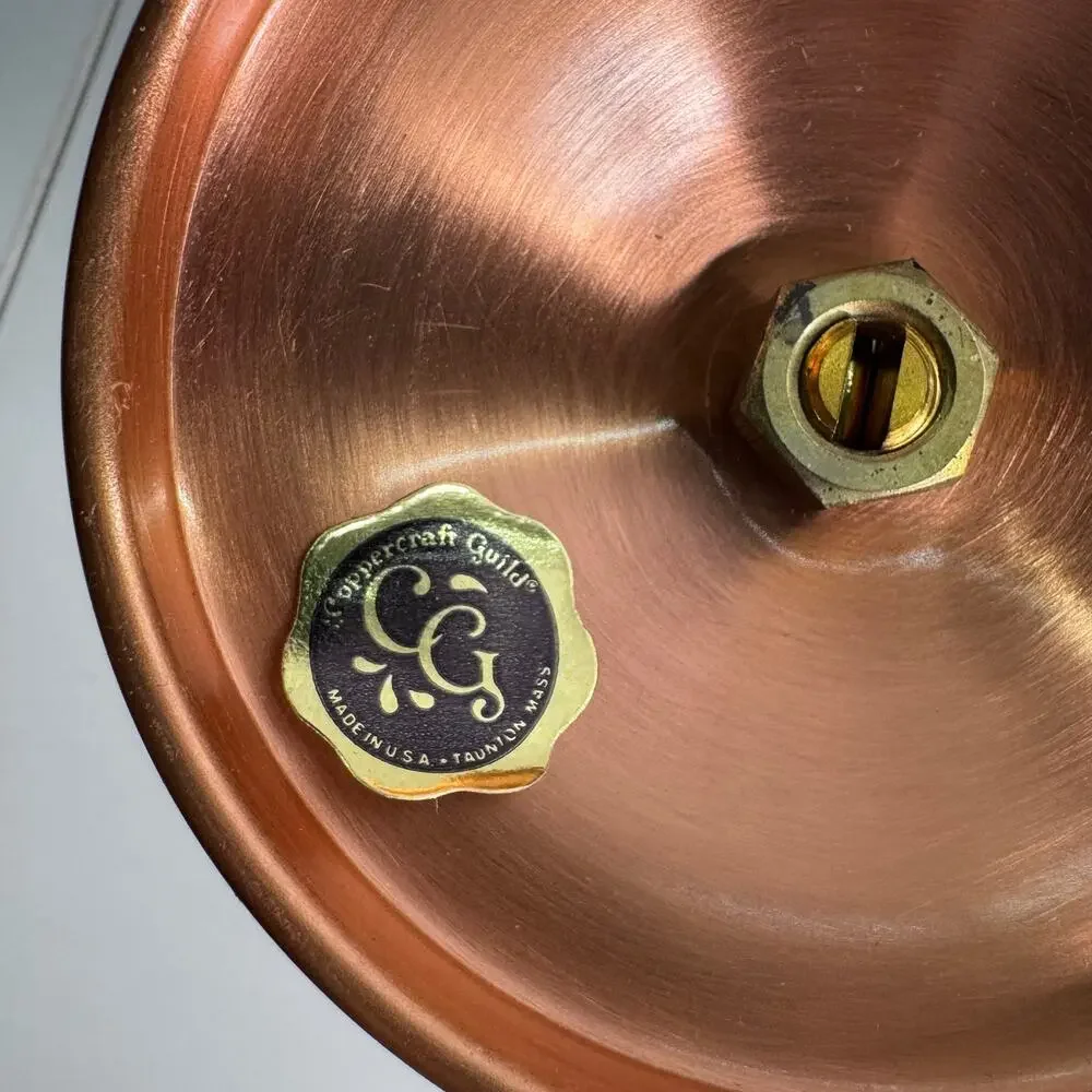 Vintage MCM Copper Candle Holders Pair Coppercraft Curve Pillar/Votive 1970s USA